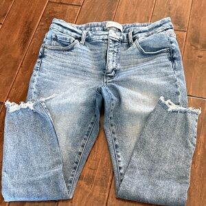 BKE Payton Mid Rise Ankle Skinny Distressed Jeans Size 30 x 27 Like New